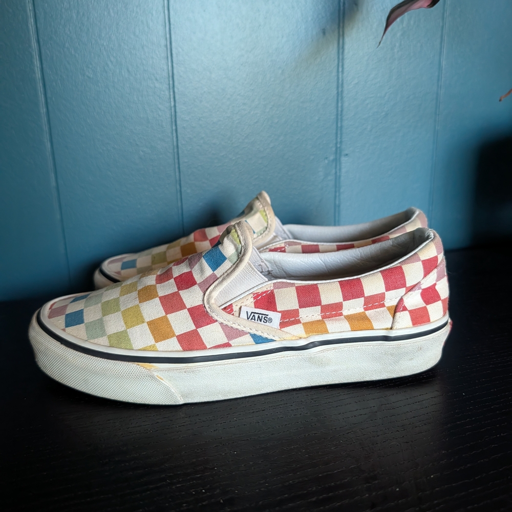 Vans Multicolor Checkered Slip-On Shoes